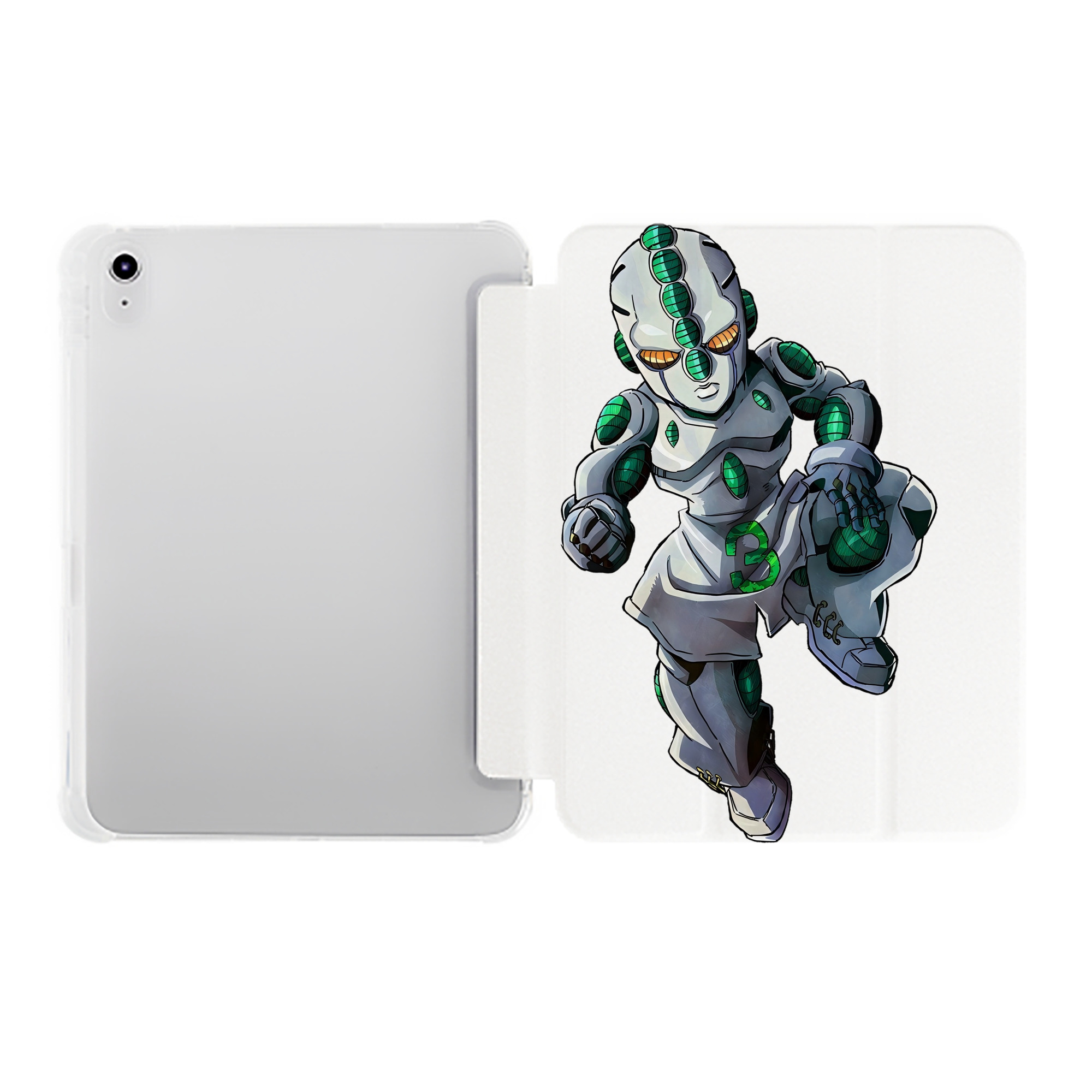 （画像用） ジョジョの奇妙な冒険 広瀨康一 JoJo's Bizarre Adventure Hirose Koichi IPad ケース ペン収納付き 三つ折りスタンド PUレザー×シリコン 対応機種9.5/10.5/10.9インチ